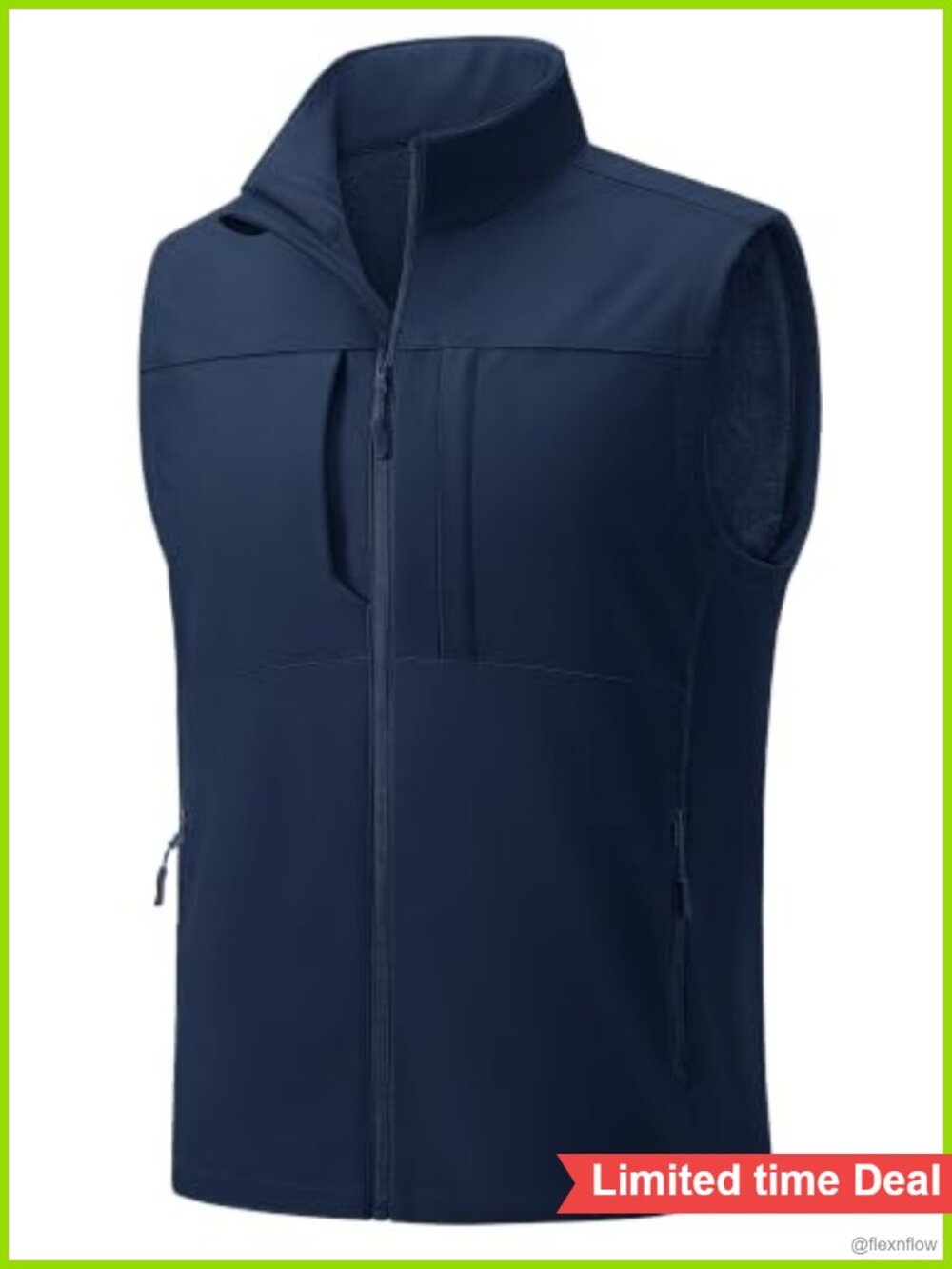 Men's Sleeveless Softshell Vest Waterproof Windproof Lightweight Outdoor with